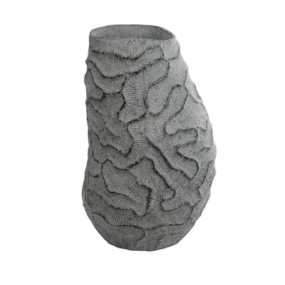 GloboStar® Artificial Garden GALICIA 20763 Επιδαπέδιο Πολυεστερικό Τσιμεντένιο Κασπώ Γλάστρα - Flower Pot Γκρι Φ52 x Υ80cm