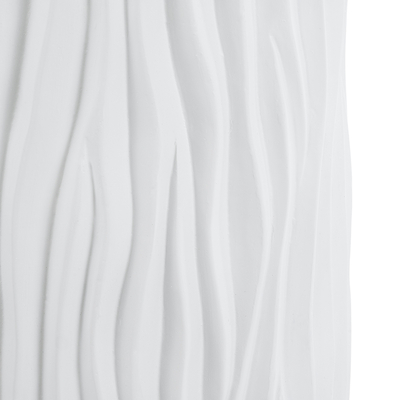 GloboStar® Artificial Garden ORIENTE 20768 Επιδαπέδιο Πολυεστερικό Τσιμεντένιο Κασπώ Γλάστρα - Flower Pot Λευκό Φ35 x Υ65cm