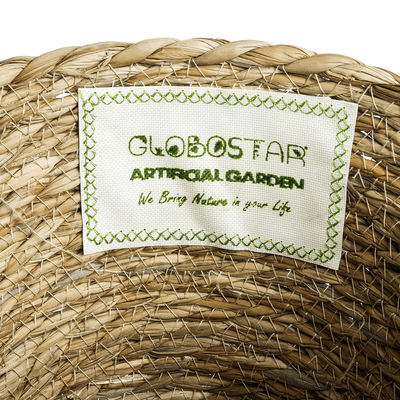 GloboStar® Artificial Garden PATMOS 20269 Διακοσμητικό Πλεκτό Καλάθι - Κασπώ Γλάστρα - Flower Pot Καφέ Φ20 x Υ15cm