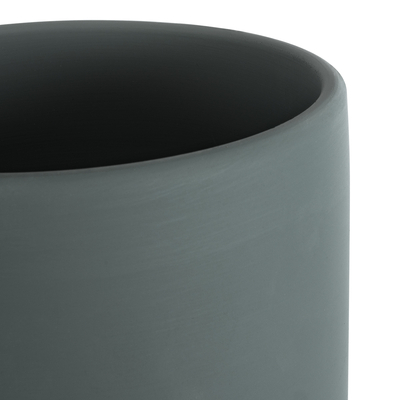 GloboStar® Artificial Garden NAPOLI 20494 Διακοσμητικό Κεραμικό Κασπώ Γλάστρα - Flower Pot Γκρι Πράσινο με Χρυσό Φ15 x Υ15cm