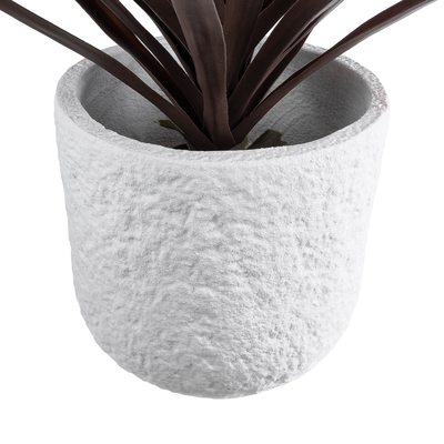 GloboStar® Artificial Garden MALVEN 20710 Επιδαπέδιο Πολυεστερικό Τσιμεντένιο Κασπώ Γλάστρα - Flower Pot Λευκό Φ31 x Υ28cm