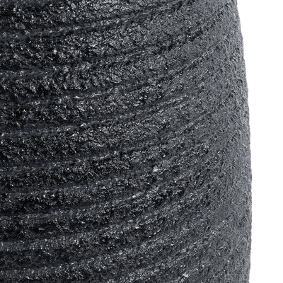 GloboStar® Artificial Garden NASHVILLE 20715 Επιδαπέδιο Πολυεστερικό Τσιμεντένιο Κασπώ Γλάστρα - Flower Pot Μαύρο Φ35 x Υ85cm