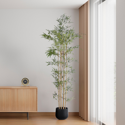 GloboStar® Artificial Garden MAYFAIR 20801 Διακοσμητικό Πολυεστερικό Τσιμεντένιο Κασπώ Γλάστρα - Flower Pot Μαύρο με Λευκές Λεπτομέριες Μ25 x Π27 x Υ30cm