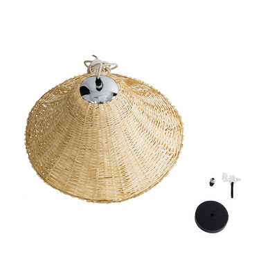 GLOBOSTAR® JUNIPER 01737 Boho Κρεμαστό Φωτιστικό Οροφής με Ντουί 1 x E27 AC 220-240V IP20 - Μπεζ - Μ45 x Π45 x Υ40cm