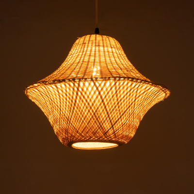 GLOBOSTAR® JUNIPER 01737 Boho Κρεμαστό Φωτιστικό Οροφής με Ντουί 1 x E27 AC 220-240V IP20 - Μπεζ - Μ45 x Π45 x Υ40cm