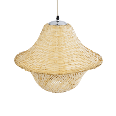 GLOBOSTAR® JUNIPER 01737 Boho Κρεμαστό Φωτιστικό Οροφής με Ντουί 1 x E27 AC 220-240V IP20 - Μπεζ - Μ45 x Π45 x Υ40cm