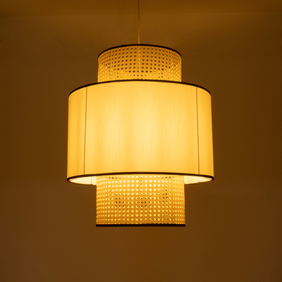 GLOBOSTAR® SAIGE 01917 Boho Κρεμαστό Φωτιστικό Οροφής με Ντουί 1 x E27 AC 220-240V IP20 - Μπεζ & Μαύρο - Μ50 x Π50 x Υ60cm