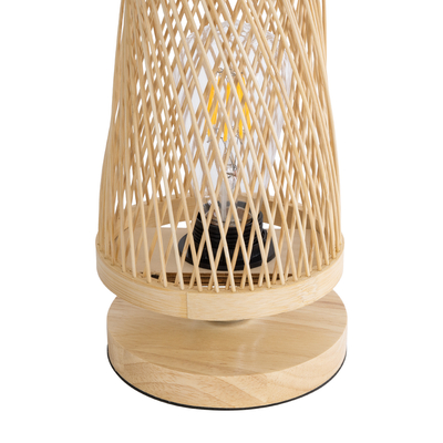 GLOBOSTAR® ROWAN 01994 Boho Επιτραπέζιο Φωτιστικό Πορτατίφ με Ντουί 1 x E27 AC 220-240V IP20 - Μπεζ - Μ17 x Π17 x Υ42cm