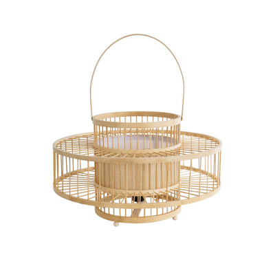 GLOBOSTAR® SORENIA 02003 Boho Επιδαπέδιο Φωτιστικό με Ντουί 1 x E27 AC 220-240V IP20 - Μπεζ - Μ48x Π48 x Υ27cm