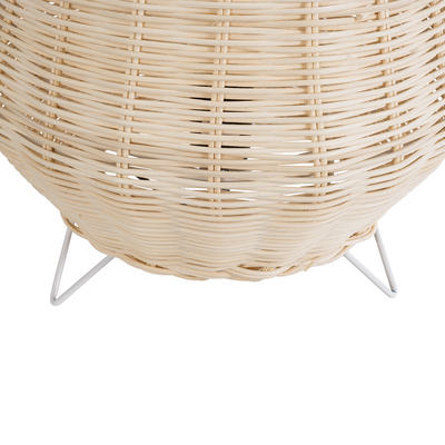 GLOBOSTAR® BOLSON 02010 Boho Επιδαπέδιο Φωτιστικό με Ντουί 1 x E27 AC 220-240V IP20 - Μπεζ & Λευκό - Μ30 x Π30 x Υ30cm