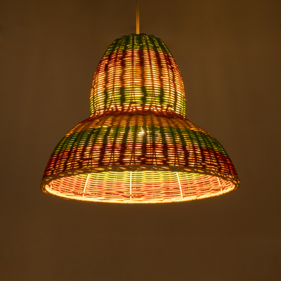 GLOBOSTAR® CABALLEROS 02057 Boho Κρεμαστό Φωτιστικό Οροφής με Ντουί 1 x E27 AC 220-240V IP20 - Πολύχρωμο - Μ40 x Π40 x Υ30cm