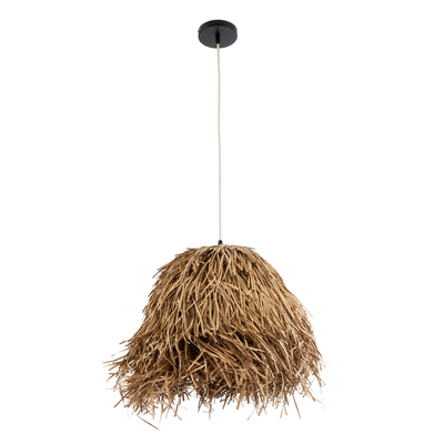 GLOBOSTAR® GUADELOUPE 02157 Boho Κρεμαστό Φωτιστικό Οροφής με Ντουί 1 x E27 AC 220-240V IP20 - Μπεζ - Μ50 x Π50 x Υ40cm