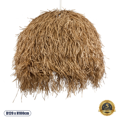 GLOBOSTAR® GUADELOUPE 02159 Boho Κρεμαστό Φωτιστικό Οροφής με Ντουί 1 x E27 AC 220-240V IP20 - Μπεζ - Μ120 x Π120 x Υ100cm