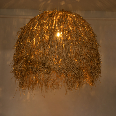 GLOBOSTAR® GUADELOUPE 02159 Boho Κρεμαστό Φωτιστικό Οροφής με Ντουί 1 x E27 AC 220-240V IP20 - Μπεζ - Μ120 x Π120 x Υ100cm