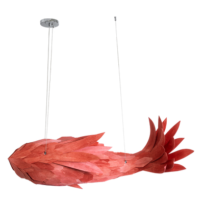 GLOBOSTAR® GOURAMI 02361 Μοντέρνο Κρεμαστό Φωτιστικό Οροφής με Ντουί 1 x E27 AC 220-240V IP20 - Κόκκινο - Μ100 x Π72 x Υ36cm