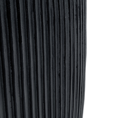 GloboStar® Artificial Garden CASTLE 20793 Διακοσμητικό Πολυεστερικό Τσιμεντένιο Κασπώ Γλάστρα - Flower Pot Μαύρο Φ35 x Υ54cm