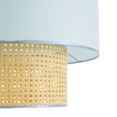 GLOBOSTAR® SAIGE 02045 Boho Κρεμαστό Φωτιστικό Οροφής με Ντουί 1 x E27 AC 220-240V IP20 - Γαλάζιο & Μπεζ - Μ50 x Π50 x Υ60cm