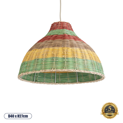 GLOBOSTAR® CABALLEROS 02053 Boho Κρεμαστό Φωτιστικό Οροφής με Ντουί 1 x E27 AC 220-240V IP20 - Πολύχρωμο - Μ40 x Π40 x Υ27cm