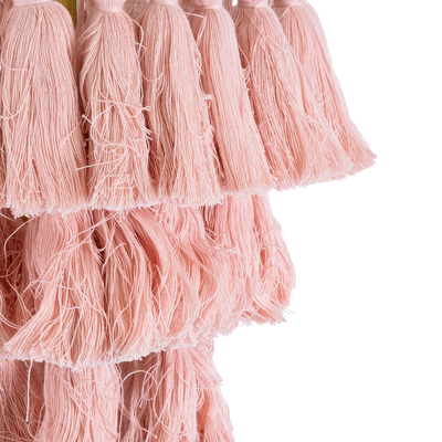 GLOBOSTAR® MISSOULA 02086 Boho Κρεμαστό Φωτιστικό Οροφής με Ντουί 1 x E27 AC 220-240V IP20 - Ροζ & Χρυσό - Μ30 x Π30 x Υ40cm