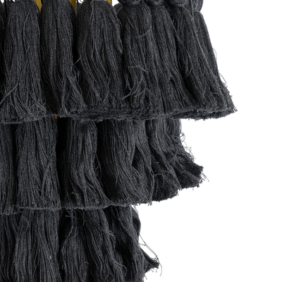 GLOBOSTAR® MISSOULA 02087 Boho Κρεμαστό Φωτιστικό Οροφής με Ντουί 1 x E27 AC 220-240V IP20 - Μαύρο & Χρυσό - Μ30 x Π30 x Υ40cm