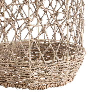 GLOBOSTAR® ECUADOR 02116 Boho Κρεμαστό Φωτιστικό Οροφής με Ντουί 1 x E27 AC 220-240V IP20 - Μπεζ - Μ23 x Π23 x Υ50cm