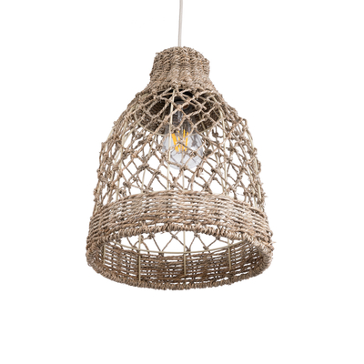 GLOBOSTAR® ECUADOR 02118 Boho Κρεμαστό Φωτιστικό Οροφής με Ντουί 1 x E27 AC 220-240V IP20 - Μπεζ - Μ25 x Π25 x Υ35cm