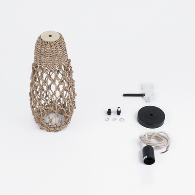 GLOBOSTAR® ECUADOR 02119 Boho Κρεμαστό Φωτιστικό Οροφής με Ντουί 1 x E27 AC 220-240V IP20 - Μπεζ - Μ15 x Π15 x Υ35cm