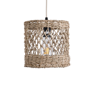 GLOBOSTAR® ECUADOR 02120 Boho Κρεμαστό Φωτιστικό Οροφής με Ντουί 1 x E27 AC 220-240V IP20 - Μπεζ - Μ20 x Π20 x Υ20cm