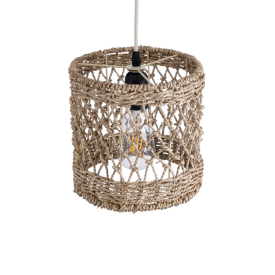 GLOBOSTAR® ECUADOR 02120 Boho Κρεμαστό Φωτιστικό Οροφής με Ντουί 1 x E27 AC 220-240V IP20 - Μπεζ - Μ20 x Π20 x Υ20cm