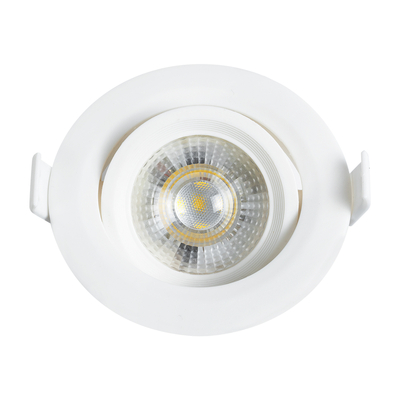 GLOBOSTAR® DE VALERA 60183 Χωνευτό Κινούμενο Downlight Σποτ LED 5W 485lm 60° AC 220-240V IP20 Φυσικό Λευκό 4500K - Bridgelux SMD Chip & TÜV SÜD Driver - Λευκό Ματ - Μ9 x Π9 x Υ4cm / Q8cm - 3 Χρόνια Εγγύηση