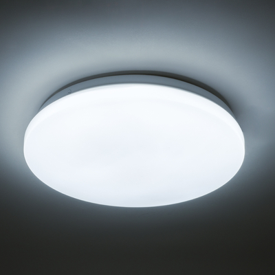 GLOBOSTAR® CELANO 61005 Φωτιστικό Πλαφονιέρα Οροφής LED 20W 2000lm 120° AC 220-240V Αδιάβροχο IP54 Ψυχρό Λευκό 6000K - Lumileds SMD Chip - Λευκό Γαλακτερό - Μ26 x Π26 x Υ6cm - 3 Χρόνια Εγγύηση