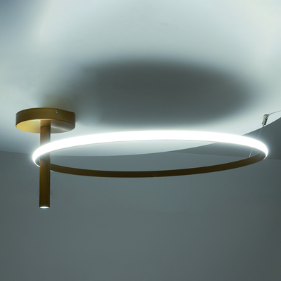 GLOBOSTAR® VERONA 61225 Μοντέρνο Φωτιστικό Οροφής LED 36W 4032lm 360° AC 220-240V IP20 Ρυθμιζόμενο Λευκό CCT με On/Off 2700K/4500K/6000K - Lumileds SMD Chip - Χρυσό Βούρτσας - Μ60 x Π60 x Υ23cm - 3 Χρόνια Εγγύηση