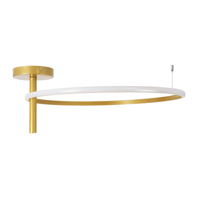 GLOBOSTAR® VERONA 61225 Μοντέρνο Φωτιστικό Οροφής LED 36W 4032lm 360° AC 220-240V IP20 Ρυθμιζόμενο Λευκό CCT με On/Off 2700K/4500K/6000K - Lumileds SMD Chip - Χρυσό Βούρτσας - Μ60 x Π60 x Υ23cm - 3 Χρόνια Εγγύηση