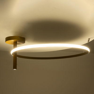 GLOBOSTAR® VERONA 61225 Μοντέρνο Φωτιστικό Οροφής LED 36W 4032lm 360° AC 220-240V IP20 Ρυθμιζόμενο Λευκό CCT με On/Off 2700K/4500K/6000K - Lumileds SMD Chip - Χρυσό Βούρτσας - Μ60 x Π60 x Υ23cm - 3 Χρόνια Εγγύηση