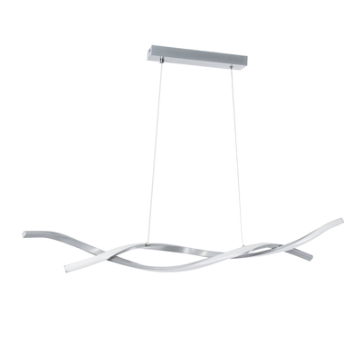 GLOBOSTAR® MORALES 61277 Μοντέρνο Κρεμαστό Φωτιστικό Οροφής LED 54W 6048lm 300° AC 220-240V IP20 Ρυθμιζόμενο Λευκό CCT με Χειριστήριο από 2700K έως 6000K Dimmable - Lumileds SMD Chip - Νίκελ Βούρτσας - Μ90 x Π14 x Υ14cm - 3 Χρόνια Εγγύηση