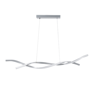 GLOBOSTAR® MORALES 61277 Μοντέρνο Κρεμαστό Φωτιστικό Οροφής LED 54W 6048lm 300° AC 220-240V IP20 Ρυθμιζόμενο Λευκό CCT με Χειριστήριο από 2700K έως 6000K Dimmable - Lumileds SMD Chip - Νίκελ Βούρτσας - Μ90 x Π14 x Υ14cm - 3 Χρόνια Εγγύηση