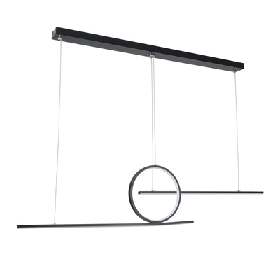 GLOBOSTAR® TEREZA 61288 Μοντέρνο Κρεμαστό Φωτιστικό Οροφής LED 67W 7504lm 300° AC 220-240V IP20 Ρυθμιζόμενο Λευκό CCT με Χειριστήριο από 2700K έως 6000K Dimmable - Lumileds SMD Chip - Μαύρο Ματ - Μ110 x Π4.5 x Υ34cm - 3 Χρόνια Εγγύηση