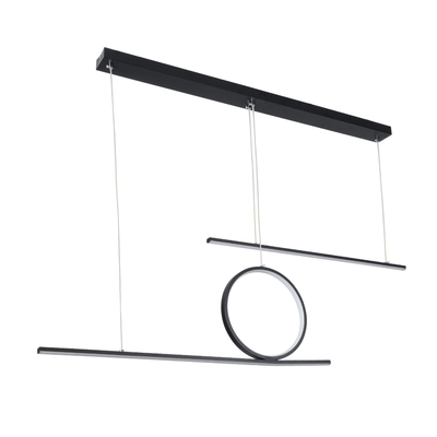 GLOBOSTAR® TEREZA 61288 Μοντέρνο Κρεμαστό Φωτιστικό Οροφής LED 67W 7504lm 300° AC 220-240V IP20 Ρυθμιζόμενο Λευκό CCT με Χειριστήριο από 2700K έως 6000K Dimmable - Lumileds SMD Chip - Μαύρο Ματ - Μ110 x Π4.5 x Υ34cm - 3 Χρόνια Εγγύηση