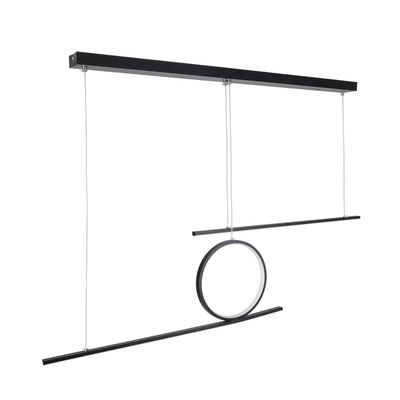 GLOBOSTAR® TEREZA 61288 Μοντέρνο Κρεμαστό Φωτιστικό Οροφής LED 67W 7504lm 300° AC 220-240V IP20 Ρυθμιζόμενο Λευκό CCT με Χειριστήριο από 2700K έως 6000K Dimmable - Lumileds SMD Chip - Μαύρο Ματ - Μ110 x Π4.5 x Υ34cm - 3 Χρόνια Εγγύηση