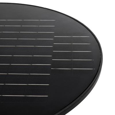 GLOBOSTAR® PARK 90501 Φωτιστικό Κεφαλής Post Top Πλατείας/Πάρκου/Κήπου με Ασύρματο Χειριστήριο LED 25W 550lm 120° με Ενσωματωμένο Φωτοβολταϊκό Panel 6V 20W & Επαναφορτιζόμενη Μπαταρία Li-ion 3.2V 12000mAh με Αισθητήρα Κίνησης-Ημέρας-Νύχτας Αδιάβροχο IP67 Θερμό Λευκό 2700K - Γκρι Ανθρακί - Φ50 x Υ20cm - 2 Χρόνια Εγγύηση