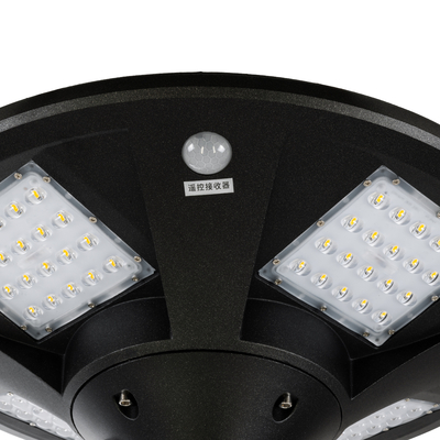 GLOBOSTAR® PARK 90501 Φωτιστικό Κεφαλής Post Top Πλατείας/Πάρκου/Κήπου με Ασύρματο Χειριστήριο LED 25W 550lm 120° με Ενσωματωμένο Φωτοβολταϊκό Panel 6V 20W & Επαναφορτιζόμενη Μπαταρία Li-ion 3.2V 12000mAh με Αισθητήρα Κίνησης-Ημέρας-Νύχτας Αδιάβροχο IP67 Θερμό Λευκό 2700K - Γκρι Ανθρακί - Φ50 x Υ20cm - 2 Χρόνια Εγγύηση