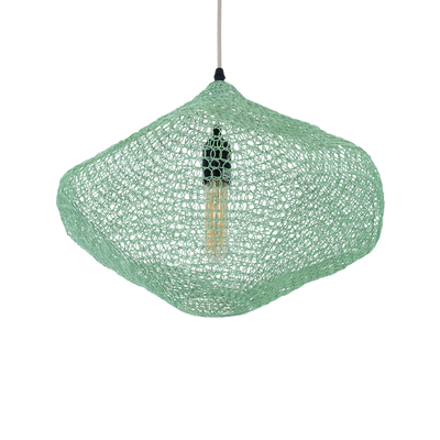 GLOBOSTAR® KENTUCKY 01864 Vintage Κρεμαστό Φωτιστικό Οροφής με Ντουί 1 x E27 AC 220-240V IP20 - Τιρκουάζ - Μ40 x Π40 x Υ30cm