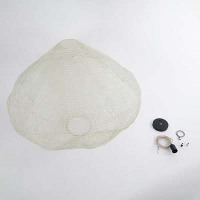 GLOBOSTAR® KENTUCKY 01868 Vintage Κρεμαστό Φωτιστικό Οροφής με Ντουί 1 x E27 AC 220-240V IP20 - Μπεζ - Μ90 x Π90 x Υ70cm