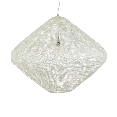 GLOBOSTAR® KENTUCKY 01868 Vintage Κρεμαστό Φωτιστικό Οροφής με Ντουί 1 x E27 AC 220-240V IP20 - Μπεζ - Μ90 x Π90 x Υ70cm