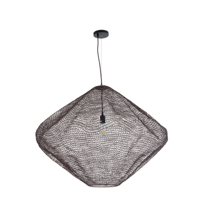 GLOBOSTAR® KENTUCKY 01869 Vintage Κρεμαστό Φωτιστικό Οροφής με Ντουί 1 x E27 AC 220-240V IP20 - Καφέ - Μ90 x Π90 x Υ70cm