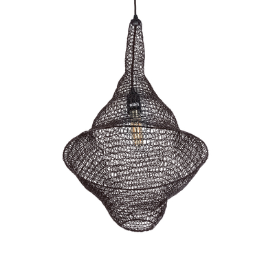 GLOBOSTAR® KENTUCKY 01872 Vintage Κρεμαστό Φωτιστικό Οροφής με Ντουί 1 x E27 AC 220-240V IP20 - Καφέ - Μ35 x Π35 x Υ60cm