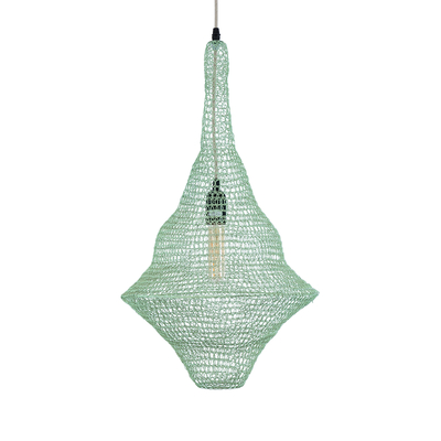 GLOBOSTAR® KENTUCKY 01873 Vintage Κρεμαστό Φωτιστικό Οροφής με Ντουί 1 x E27 AC 220-240V IP20 - Τιρκουάζ - Μ35 x Π35 x Υ60cm