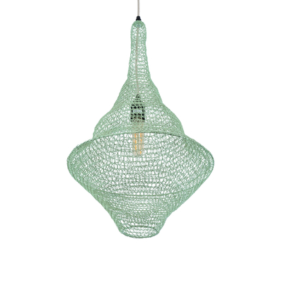 GLOBOSTAR® KENTUCKY 01873 Vintage Κρεμαστό Φωτιστικό Οροφής με Ντουί 1 x E27 AC 220-240V IP20 - Τιρκουάζ - Μ35 x Π35 x Υ60cm