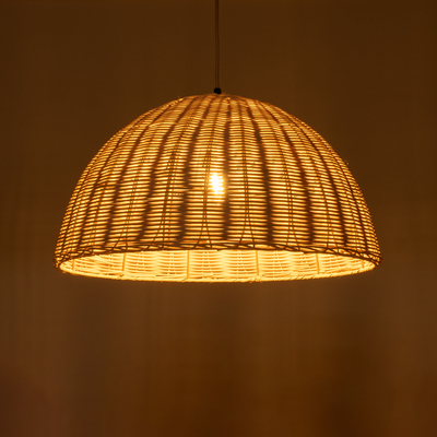 GLOBOSTAR® MONTANA 02378 Boho Κρεμαστό Φωτιστικό Οροφής με Ντουί 1 x E27 AC 220-240V IP20 - Μπεζ - Μ50 x Π50 x Υ25cm