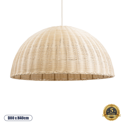 GLOBOSTAR® MONTANA 02379 Boho Κρεμαστό Φωτιστικό Οροφής με Ντουί 1 x E27 AC 220-240V IP20 - Μπεζ - Μ80 x Π80 x Υ40cm